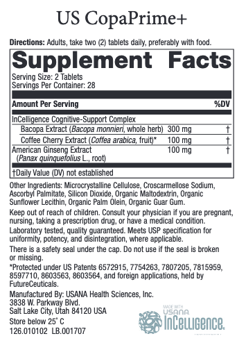 usana usa copaprime supplement facts