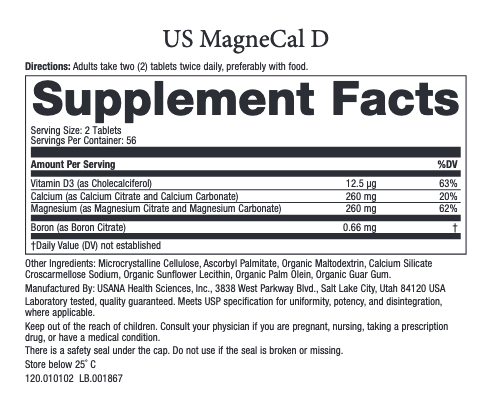 usa usana magnecal d supplements facts