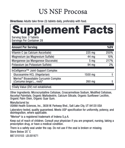 usana usa procosa supplement facts